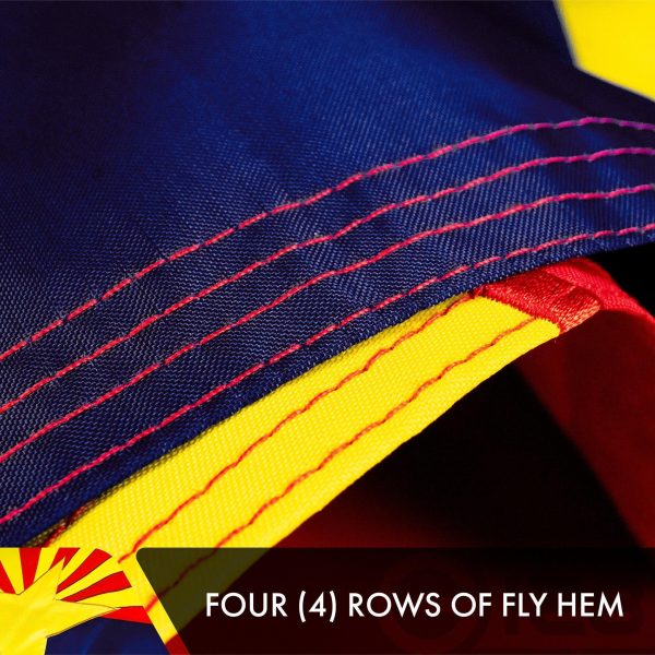 Arizona AZ State Flag 3x5 Ft 3-Pack Double-sided Embroidered Polyester By G128 - Image 5
