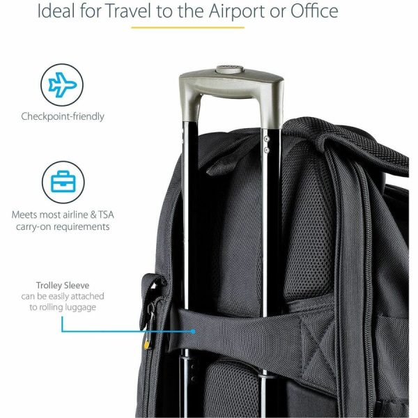 StarTech.com 17.3" Laptop Backpack w/ Removable Accessory Case, Professional IT Tech Backpack for Work/Travel/Commute, Nylon Computer Bag - Image 6