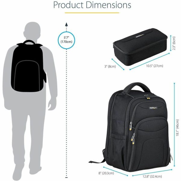 StarTech.com 17.3" Laptop Backpack w/ Removable Accessory Case, Professional IT Tech Backpack for Work/Travel/Commute, Nylon Computer Bag - Image 8