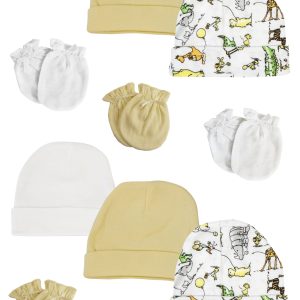 Baby Boy, Baby Girl, Unisex Infant Caps And Mittens (pack Of 12) Nc_0304