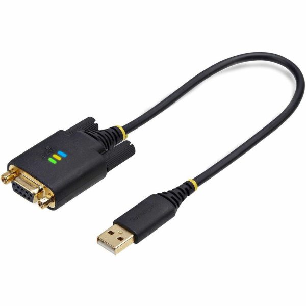 StarTech.com 1ft/30cm USB to Null Modem Serial Adapter Cable, COM Retention, FTDI, RS232, Changeable DB9 Nuts/Screws, Windows/macOS/Linux - Image 2
