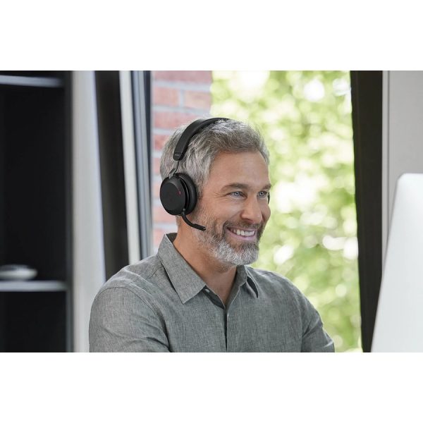 Jabra Evolve2 75 Wireless On-ear Stereo Headset - USB-A - For MS Teams - Black - Binaural - Ear-cup - 3000 cm - Bluetooth - 20 Hz to 20 kHz - MEMS Technology Microphone - Noise Cancelling - Image 3