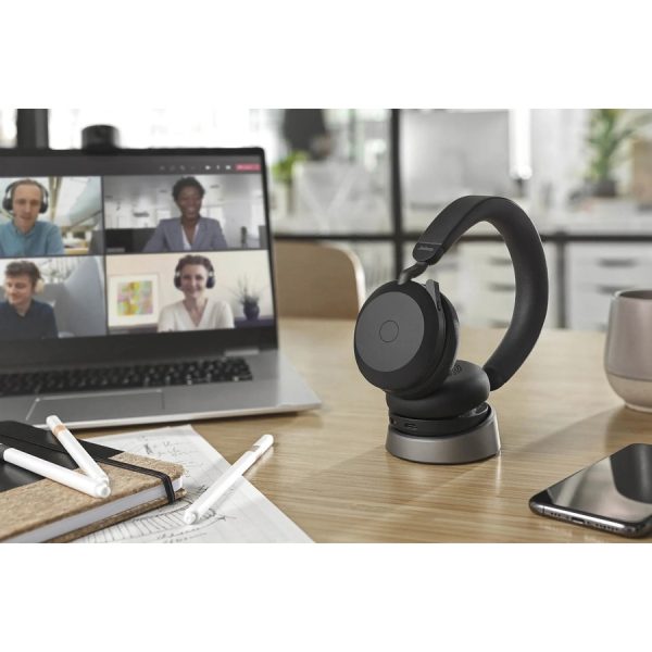 Jabra Evolve2 75 Wireless On-ear Stereo Headset - USB-A - For MS Teams - Black - Binaural - Ear-cup - 3000 cm - Bluetooth - 20 Hz to 20 kHz - MEMS Technology Microphone - Noise Cancelling - Image 5