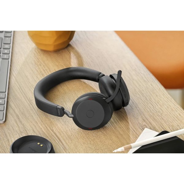 Jabra Evolve2 75 Wireless On-ear Stereo Headset - USB-A - For MS Teams - Black - Binaural - Ear-cup - 3000 cm - Bluetooth - 20 Hz to 20 kHz - MEMS Technology Microphone - Noise Cancelling - Image 10