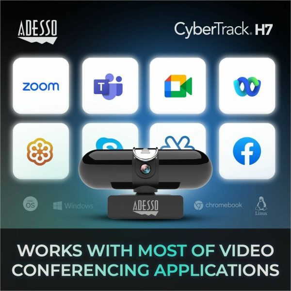 Adesso CyberTrack CyberTrack H7 Webcam - 4 Megapixel - 30 fps - USB 2.0 - TAA Compliant - Image 6