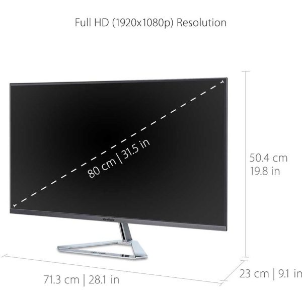ViewSonic VX3276-MHD 32 Inch 1080p Widescreen IPS Monitor with Ultra-Thin Bezels, Screen Split Capability HDMI and DisplayPort - Image 3