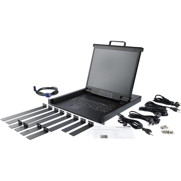 StarTech.com Rackmount KVM Console - 1U 17" LCD Monitor Single Port VGA KVM Server Rack Drawer includes Cables & Hardware - USB Support - Image 5