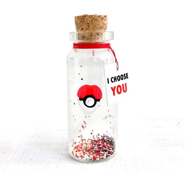 Cute Anniversary Present For Girlfriend or Boyfriend Unique Game Inspired Romantic Bottle Anniversary Love Wish Jar (No Box I Choose You)