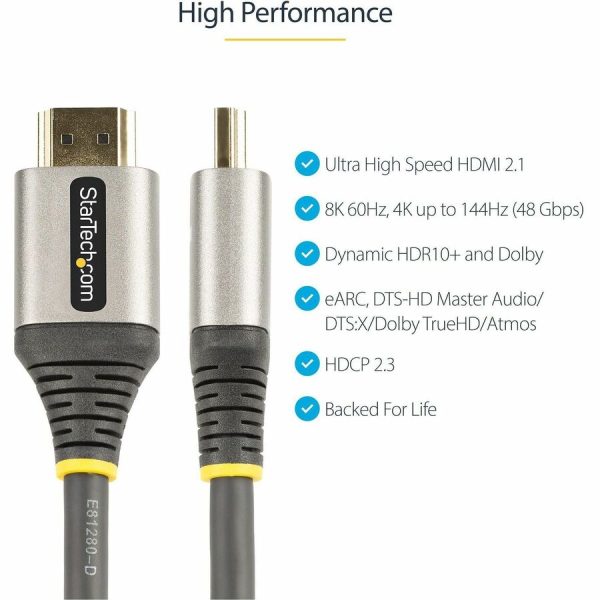 6ft/2m HDMI 2.1 Cable, Certified Ultra High Speed HDMI Cable 48Gbps, 8K 60Hz/4K 120Hz HDR10+, 8K HDMI Cable, Monitor/Display - Image 2