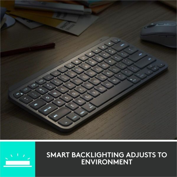 Logitech MX Keys Mini Minimalist Wireless Illuminated Keyboard, Compact, Bluetooth, Backlit, USB-C, Black - Image 4