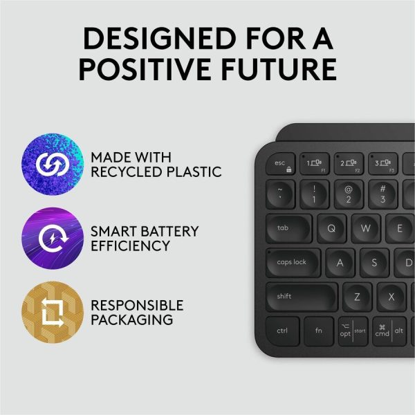 Logitech MX Keys Mini Minimalist Wireless Illuminated Keyboard, Compact, Bluetooth, Backlit, USB-C, Black - Image 5