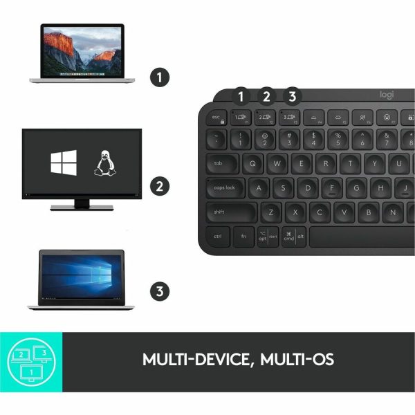 Logitech MX Keys Mini Minimalist Wireless Illuminated Keyboard, Compact, Bluetooth, Backlit, USB-C, Black - Image 8