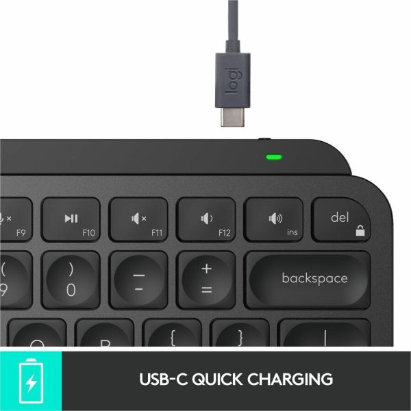 Logitech MX Keys Mini Minimalist Wireless Illuminated Keyboard, Compact, Bluetooth, Backlit, USB-C, Black - Image 9
