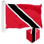 G128 5 Pack: Trinidad and Tobago Flag | 3x5 Ft | LiteWeave Pro Series Printed 150D Polyester | Country Flag, Indoor/Outdoor, Vibrant Colors, Brass Grommets, Thicker and More Durable Than 100D 75D Polyester