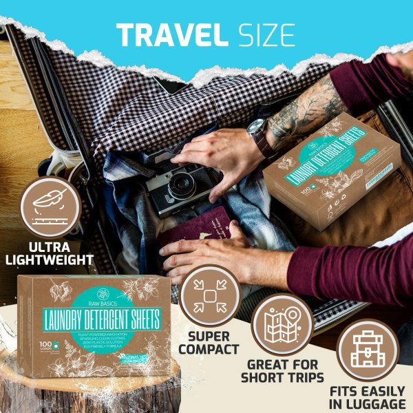 Laundry Sheets Ocean Breeze 100 Loads   Zero Waste Plastic Free Natural Soap Detergent   Travel Size Essentials for Washing Clothes - Image 5