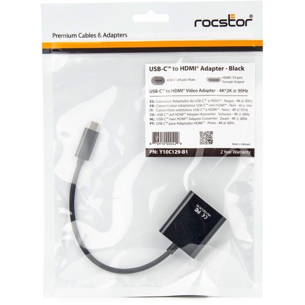 Rocstor Premium USB-C to HDMI Adapter M/F - 6" - 4K 60Hz - Image 5