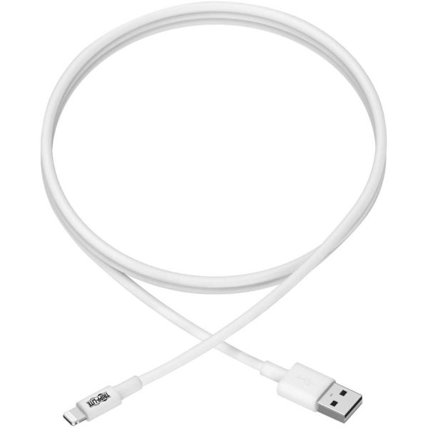 Eaton Tripp Lite Series USB-A to Lightning Sync/Charge Cable (M/M) - MFi Certified, White, 3 ft. (0.9 m) - Image 2