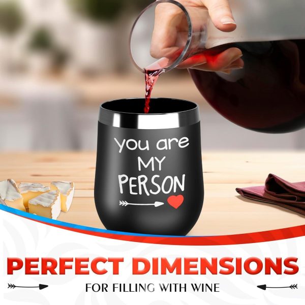 Wine Tumbler for Hot Drinks   You are My Person Wine Tumblers for Women Birthday Gifts for Women Insulated Wine Tumblers with Lids   Best Friend Tumbler Insulated Coffee Tumbler 12oz Tumbler with Lid - Image 6