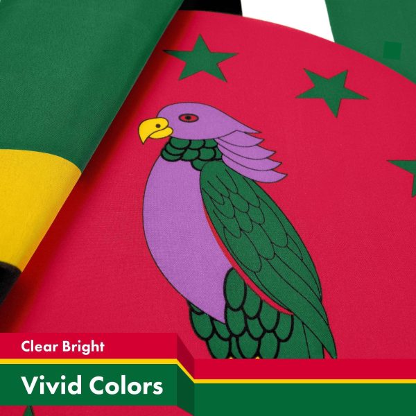 G128 10 Pack: Dominica Dominican Flag | 3x5 Ft | LiteWeave Pro Series Printed 150D Polyester | Country Flag, Indoor/Outdoor, Vibrant Colors, Brass Grommets, Thicker and More Durable Than 100D 75D Poly - Image 3