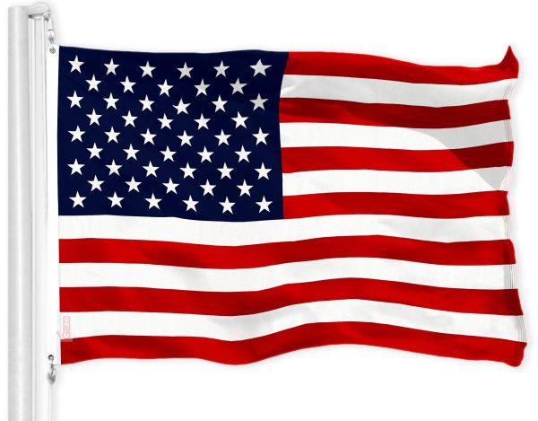 G128 American USA Flag | 4x6 Ft | LiteWeave Pro Series Printed 150D Polyester | Country Flag, Indoor/Outdoor, Vibrant Colors, Brass Grommets, Thicker and More Durable Than 100D 75D Polyester