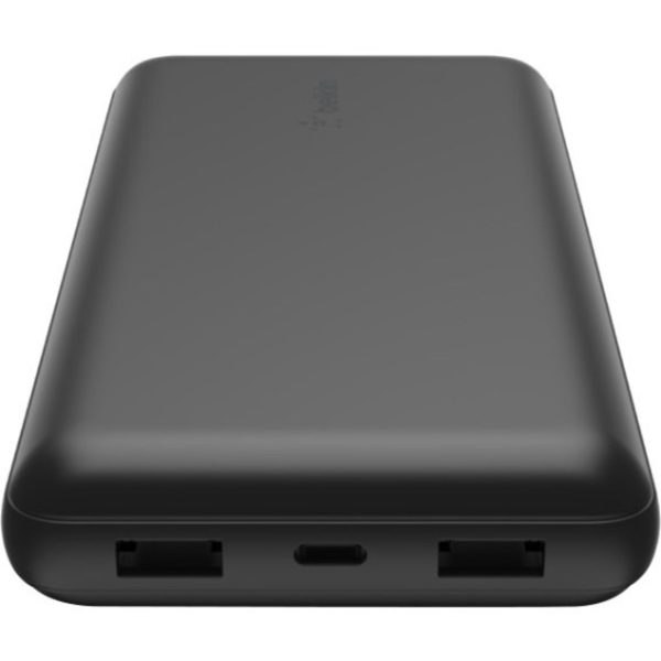 Belkin 15W 3-port USB Power Bank - 20K mAh - 2xUSB-A (12W), 1xUSB-C (15W) - Portable Charger - w/ USB-A to USB-C Cable - Black - Image 4