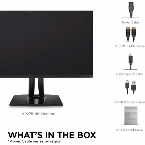 ViewSonic VP275-4K 27 Inch IPS 4K UHD Monitor Designed for Surface, Advanced Ergonomics, 100% sRGB, 60W USB C, HDMI and DisplayPort - Image 9