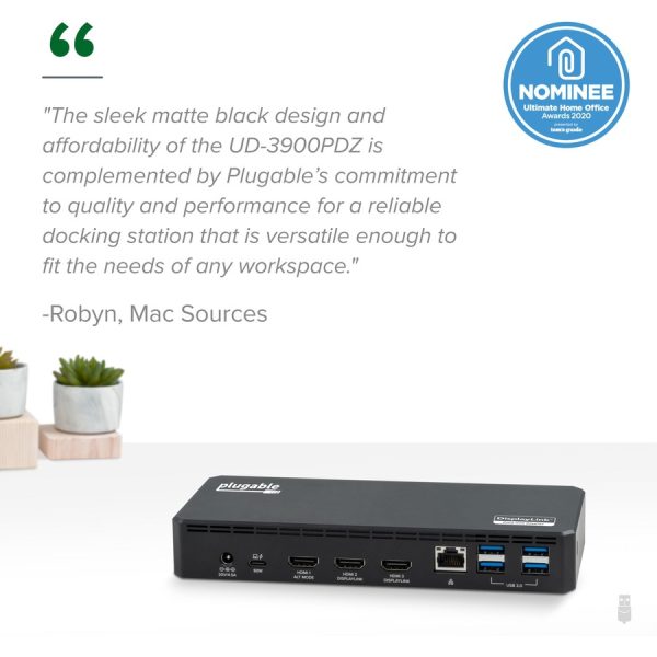 Plugable USB C Triple Display Docking Station with Laptop Charging, for Thunderbolt, USB4, or USB C Systems, Compatible with Windows, macOS, ChromeOS laptops - Image 2