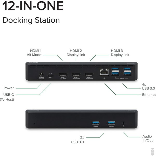 Plugable USB C Triple Display Docking Station with Laptop Charging, for Thunderbolt, USB4, or USB C Systems, Compatible with Windows, macOS, ChromeOS laptops - Image 4