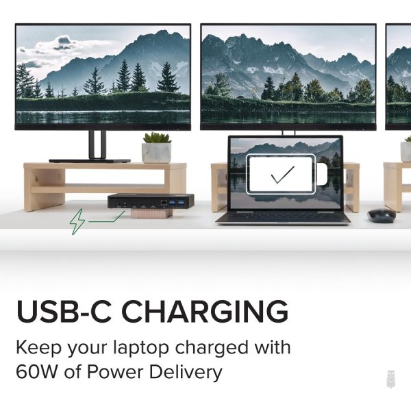 Plugable USB C Triple Display Docking Station with Laptop Charging, for Thunderbolt, USB4, or USB C Systems, Compatible with Windows, macOS, ChromeOS laptops - Image 5
