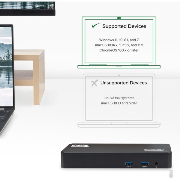 Plugable USB C Triple Display Docking Station with Laptop Charging, for Thunderbolt, USB4, or USB C Systems, Compatible with Windows, macOS, ChromeOS laptops - Image 6