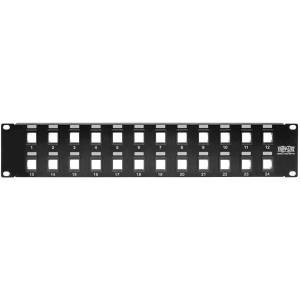 Eaton Tripp Lite Series 24-Port 2U Rack-Mount Unshielded Blank Keystone/Multimedia Patch Panel, RJ45 Ethernet, USB, HDMI, Cat5e/6 - Image 4