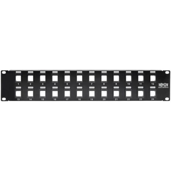 Eaton Tripp Lite Series 24-Port 2U Rack-Mount Unshielded Blank Keystone/Multimedia Patch Panel, RJ45 Ethernet, USB, HDMI, Cat5e/6 - Image 5