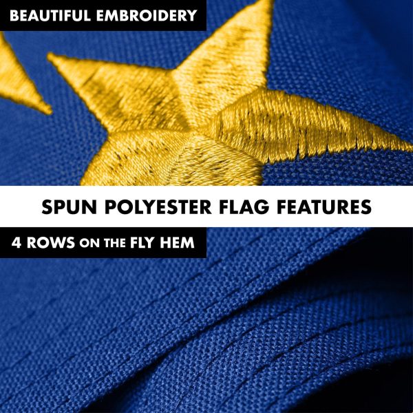G128 Combo Pack: 5 Ft Tangle Free Spinning Flagpole (Silver) & Indiana Flag 2.5x4 Ft Embroidered 220GSM Spun Polyester, Brass Grommets (Flag Included) Aluminum Flag Pole - Image 5