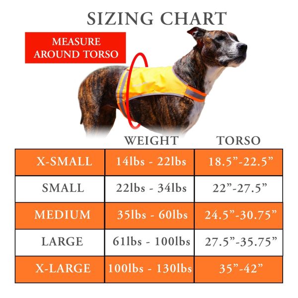 Lite Dog Vest. Coverage to Mid Back. Reflective Hi Visibility Blaze Orange Fluorescent Fabric Helps to Keep Them in Sight and Safe On and Off Leash. - Image 2