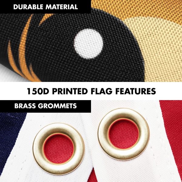 G128 Combo Pack: 6 Ft Tangle Free Aluminum Spinning Flagpole (White) & American USA Proud and Free Eagle Flag Flag 3x5 Ft, LiteWeave Pro Series Printed 300D Polyester | Pole with Flag Included - Image 4