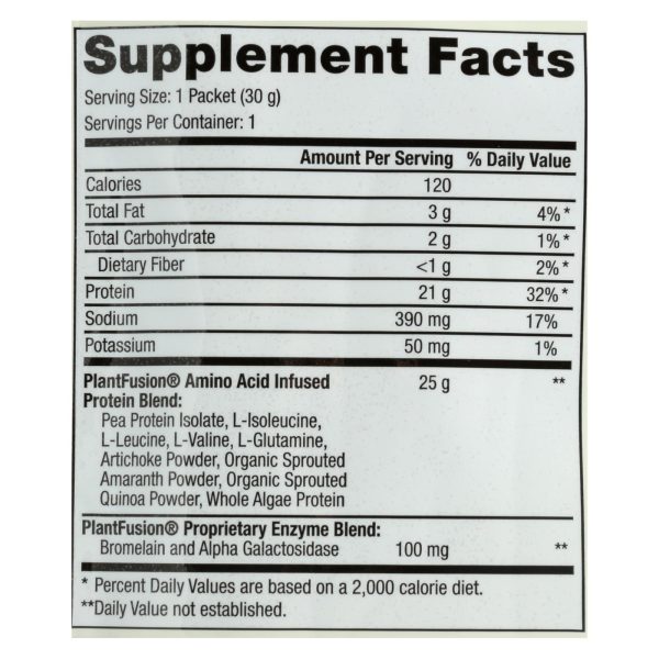 Plantfusion - Complete Protein - Vanilla Packets - Case of 12 - 30 Grams - Image 2