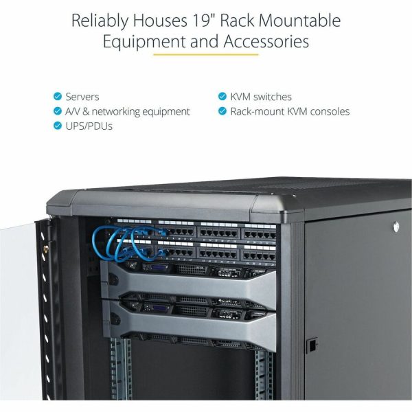 StarTech.com 12U 36in Knock-Down Server Rack Cabinet with Casters - Image 5