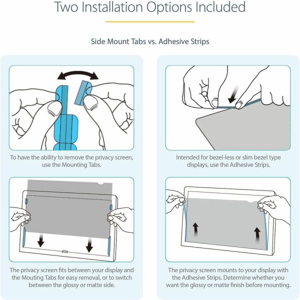 StarTech.com Monitor Privacy Screen for 24" Display - Widescreen Computer Monitor Security Filter - Blue Light Reducing Screen Protector - Image 7