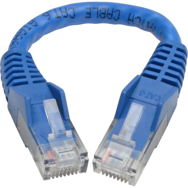 Eaton Tripp Lite Series Cat6 Gigabit Snagless Molded (UTP) Ethernet Cable (RJ45 M/M), PoE, Blue, 6-in. (15.24 cm) - Image 2
