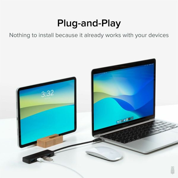 Plugable USB C to USB Adapter Hub, 4 Port USB 3.0 Hub, USB Splitter for Laptop - Image 3