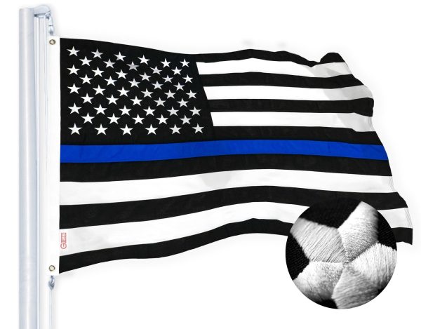 Thin Blue Line Flag 2x3FT 3-Pack Embroidered Spun Polyester By G128 - Image 7