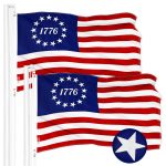 G128 2 Pack: Betsy Ross 1776 Flag | 4x6 Ft | ToughWeave Series Embroidered 300D Polyester | Historical Flag, Embroidered Design, Indoor/Outdoor, Brass Grommets