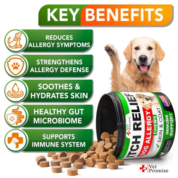 Dog Allergy Chews   Itch Relief for Dogs   Dog Allergy Relief   Anti Itch for Dogs   Dog Itchy Skin Treatment   Dog Allergy Support   Hot Spots   Immune Health Supplement   Made in USA   120 Treats - Image 2