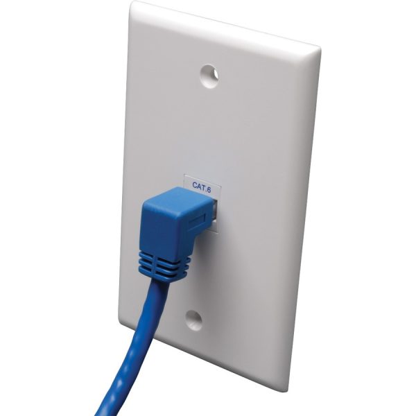 Eaton Tripp Lite Series Down-Angle Cat6 Gigabit Molded UTP Ethernet Cable (RJ45 Right-Angle Down M to RJ45 M), Blue, 5 ft. (1.52 m) - Image 2