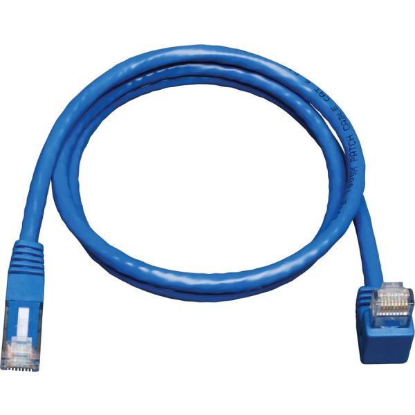 Eaton Tripp Lite Series Down-Angle Cat6 Gigabit Molded UTP Ethernet Cable (RJ45 Right-Angle Down M to RJ45 M), Blue, 5 ft. (1.52 m) - Image 4
