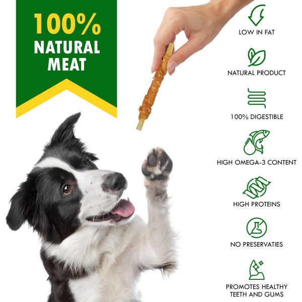 Cod Sticks Dog Treats Chicken Wrapped   All Natural Rawhide   Free & Grain Free Long Lasting Chews for Large & Small Dogs   Organic Dried Pet Snacks   Support Healthy Teeth & Skin Coat - Image 2