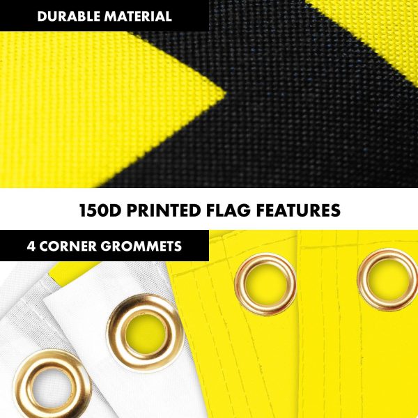G128 Combo Pack: 6 Ft Tangle Free Aluminum Spinning Flagpole (White) & Gadsden Don't Tread On Me Flag 3x5 Ft, LiteWeave Pro Printed 150D Polyester, 4 Corner Brass Grommets | Pole with Flag Included - Image 4