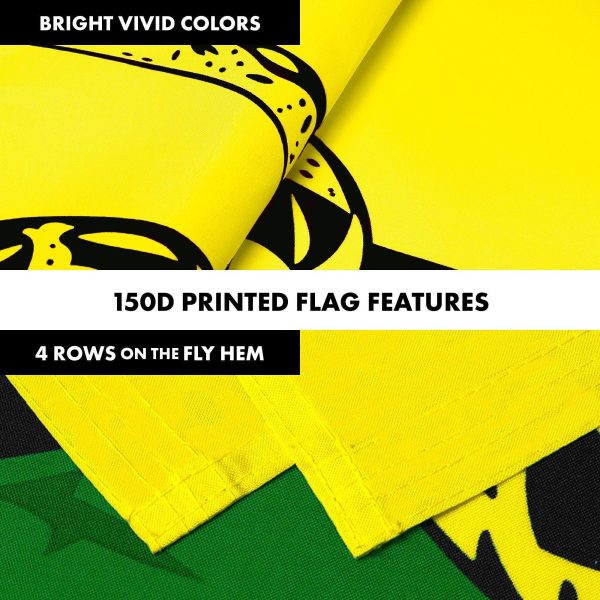 G128 Combo Pack: 6 Ft Tangle Free Aluminum Spinning Flagpole (White) & Gadsden Don't Tread On Me Flag 3x5 Ft, LiteWeave Pro Printed 150D Polyester, 4 Corner Brass Grommets | Pole with Flag Included - Image 5