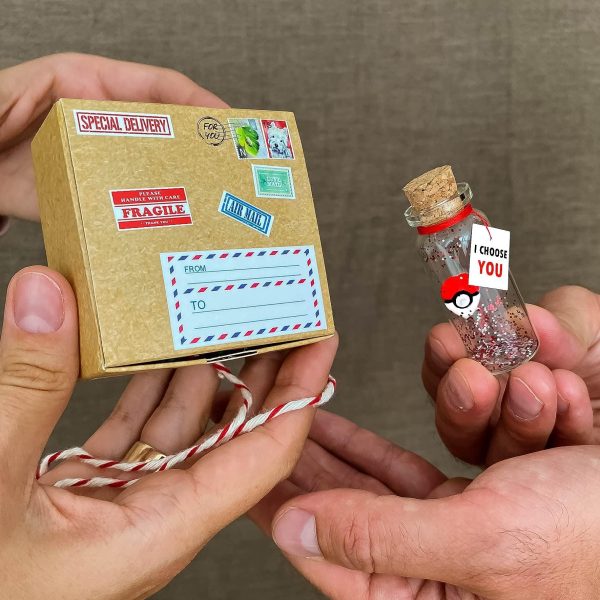 Cute Anniversary Present For Girlfriend or Boyfriend Unique Game Inspired Romantic Bottle Anniversary Love Wish Jar (Craft Box I Choose You)