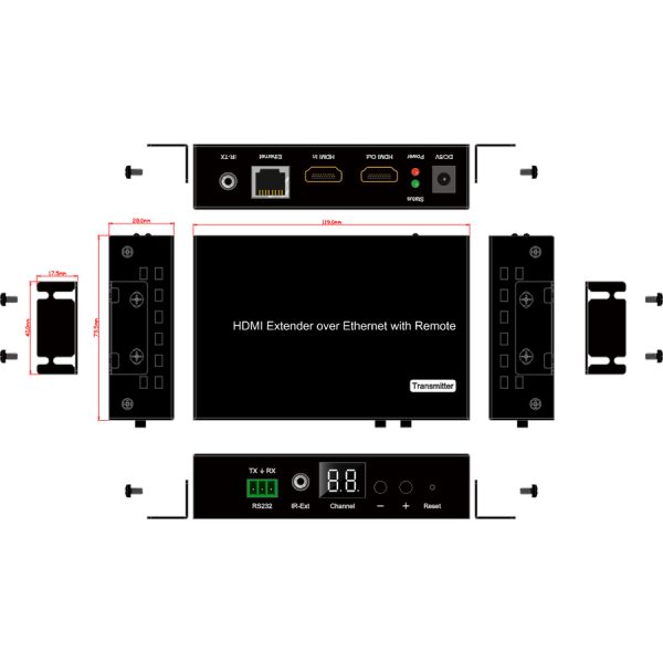 KanexPro NetworkAV H.264 HDMI Transmitter over IP w/ POE & RS-232 - Image 2